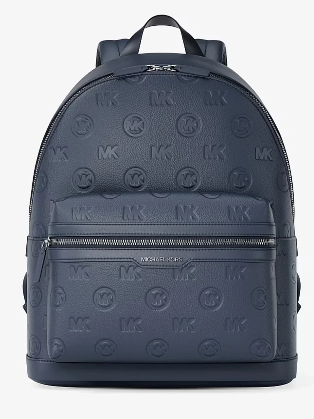 Michael Kors Men's Navy Embossed Logo Leather Backpack